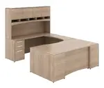 U Shaped Desk with Hutch