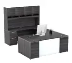 U Shaped Desk with Hutch