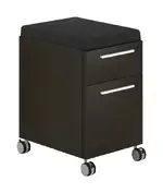 Mobile Pedestal Drawers with Black Fabric Cushion