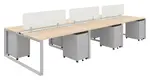 6 Person Workstation with Privacy Panels