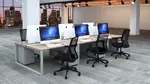 6 Person Workstation with Privacy Panels