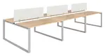 6 Person Workstation with Privacy Panels