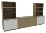 Credenza Wall Unit with Open Shelf Storage