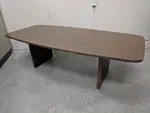 Walnut Laminate Boat Shaped Conference Table â€“ 8 Foot