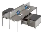 4 Person Workstation with Storage