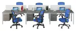 6 Person Workstation with Privacy Panels