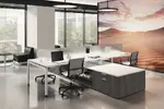 4 Person Workstation Desk with Side Storage