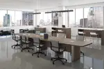 Boat Shaped Conference Table and Chairs Set