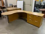 Oak Laminate L Shaped Peninsula Desk