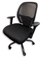 Black Rolling Office Chair with Lumbar Support