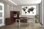 Modern Corner Desk with File Cabinet