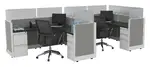 2 Person Cubicle with Glass Dividers