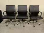Brayton International Black Vinyl Rolling Office Chair with Chrome Base