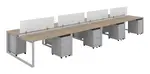 8 Person Workstation with Privacy Panels