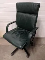 Vecta Green Leather High-Back Office Chairs