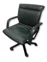 Vecta Green Leather Low-Back Office Chairs