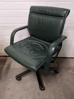 Vecta Green Leather Low-Back Office Chairs