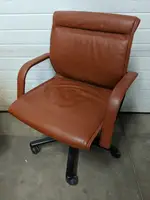 Vecta Brown Leather Low Back Office Chairs
