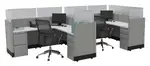 2 Person Cubicle with Glass Dividers