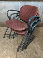 Steelcase Red Fabric Stacking Guest Chair