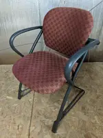 Steelcase Red Fabric Stacking Guest Chair
