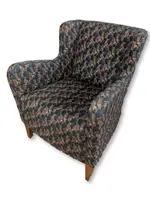 Bernhardt Blue Fabric Club Chairs