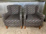 Bernhardt Blue Fabric Club Chairs