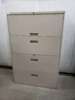 Beige 4 Drawer Lateral Filing Cabinet â€“ 42 Inch Wide