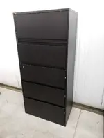 Steelcase Black 5 Drawer Lateral Filing Cabinet â€“ 30 Inch Wide