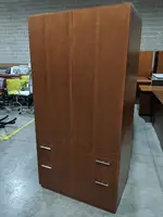 Steelcase Cherry Storage Cabinet with Lateral Drawers