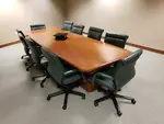 12 FT Solid Wood Conference Table with Pop-Up Power Module