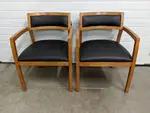 Black Vinyl Guest Chairs with Solid Wood Frame