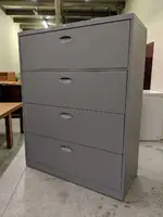 Steelcase Gray 4 Drawer Lateral Filling Cabinet â€“ 42 Inch Wide