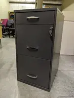 Charcoal Metal Pedestal Drawers