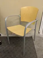 Oak Guest Chair with Metal Frame