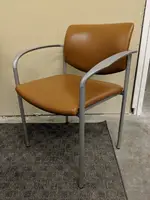 Steelcase Brown Vinyl Stacking Guest Chairs