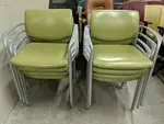 Steelcase Green Vinyl Stacking Guest Chairs