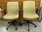 Tan Vinyl Rolling Office Chairs