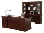 Executive Desk and Credenza Set