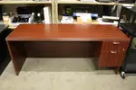Cherry Colored Status Desk with hanging Drawers
