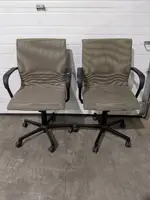Steelcase Light Green Mid-Back Rolling Office Chairs