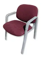 Red Guest Chair with Metal Frame