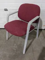 Red Guest Chair with Metal Frame