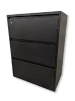 Steelcase Black 3 Drawer Lateral Filing Cabinet â€“ 30 Inch Wide
