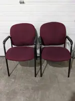 Red Guest Chairs with Black Metal Frame