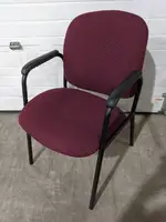 Red Guest Chairs with Black Metal Frame
