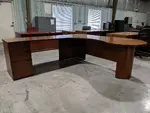 Solid Wood Cherry L-Shaped Peninsula Desk