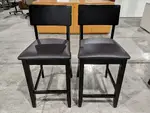 Black Solid Wood Guest Chairs