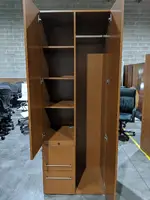Steelcase Cherry Storage Cabinet with Wardrobe Storage