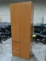 Steelcase Cherry Storage Cabinet with Wardrobe Storage